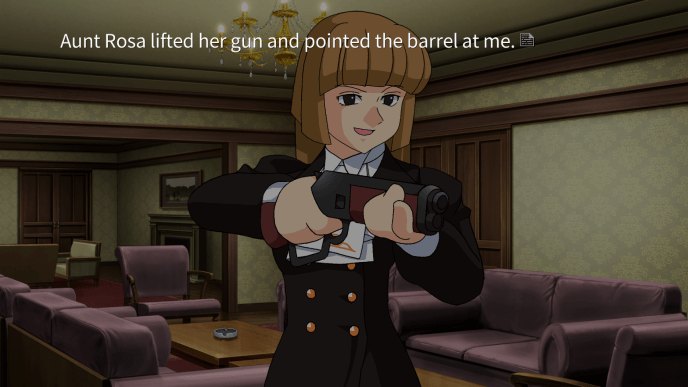 Battler: Aunt Rosa lifted her gun and pointed the barrel at me.